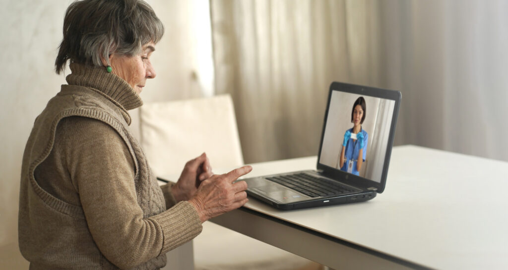 Lady using virtual consult